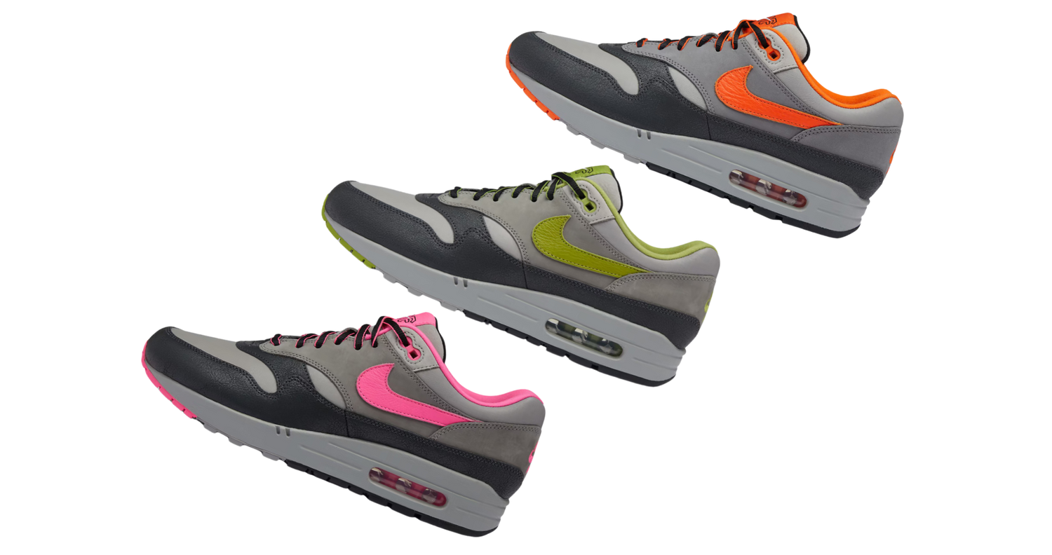 HUF x Nike Air Max 1 2024: New Anthracite Pear, Brilliant Orange, and Pink Pow Colorways