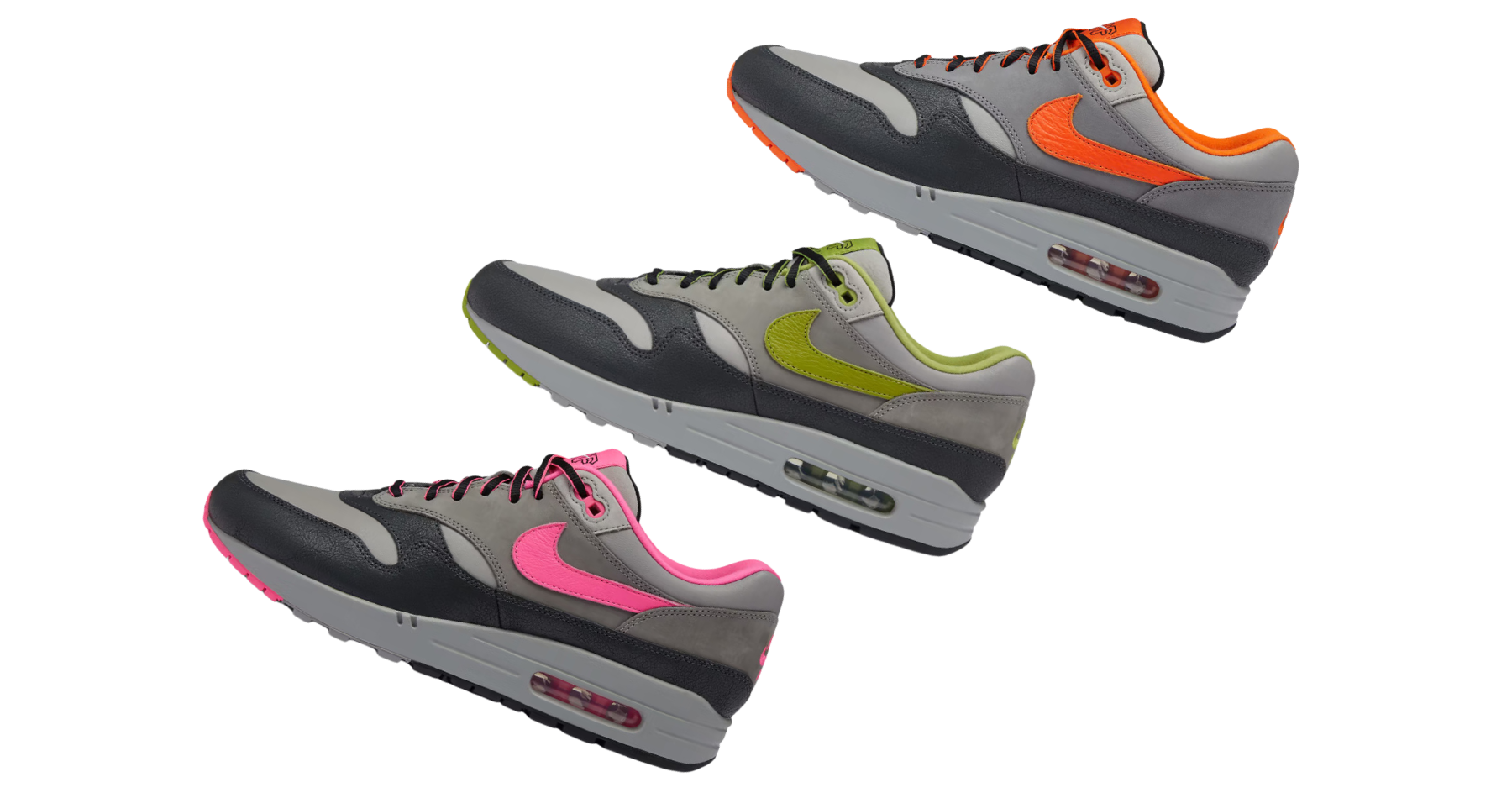 HUF x Nike Air Max 1 2024: New Anthracite Pear, Brilliant Orange, and Pink Pow Colorways - Sneakerhype