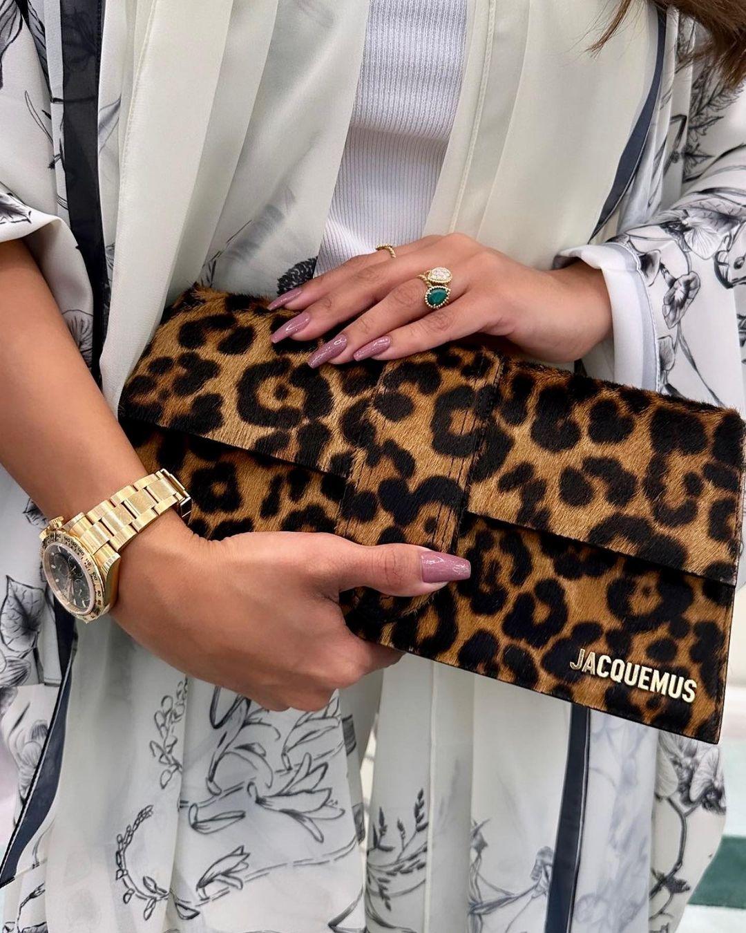 Jacquemus Le Bambino Long Leopard Brown