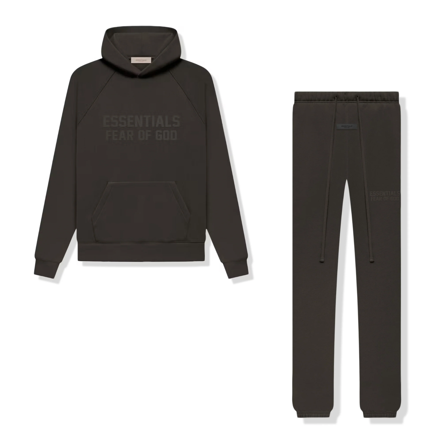 Fear Of God Essentials Logo Flocked Off Black