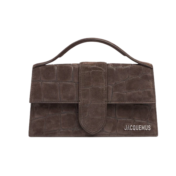 Jacquemus Le Grand Bambino Croc Suede Dark Brown