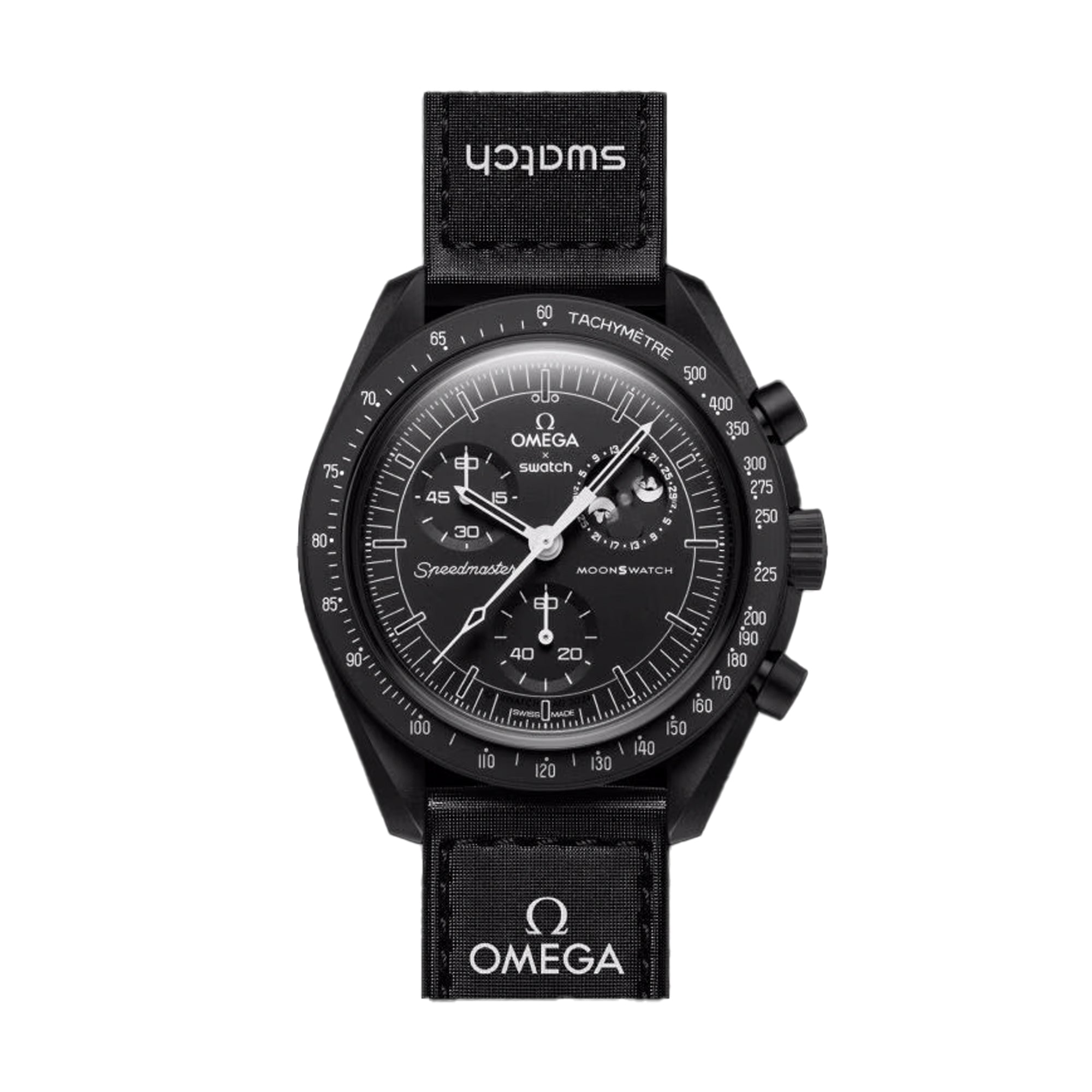 Swatch x Omega Bioceramic Moonswatch Mission to Moonphase Snoopy Black