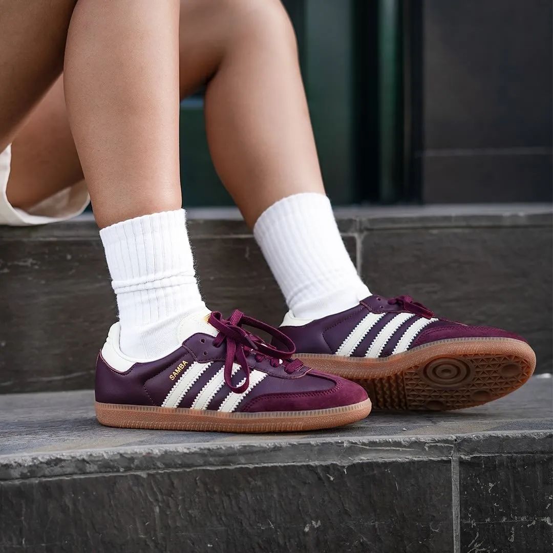 Adidas Samba OG Maroon Gold Metallic W