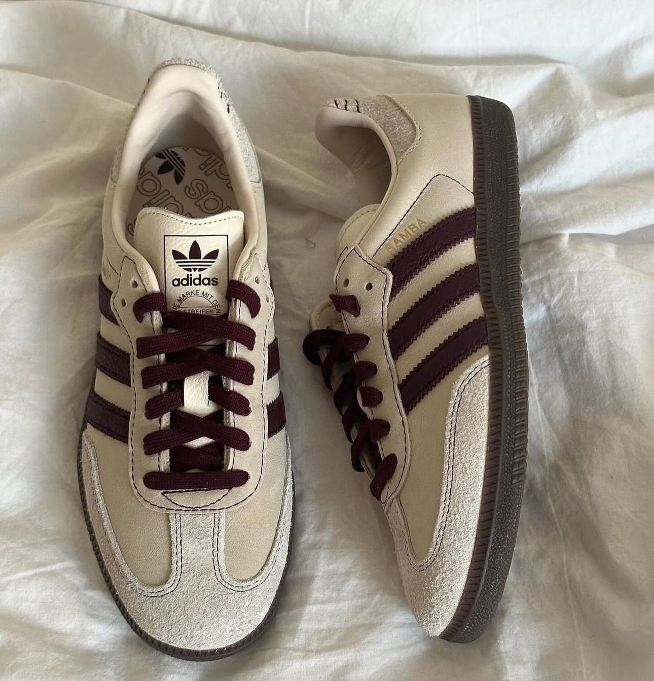 Ad*s samba og wonder white maroon