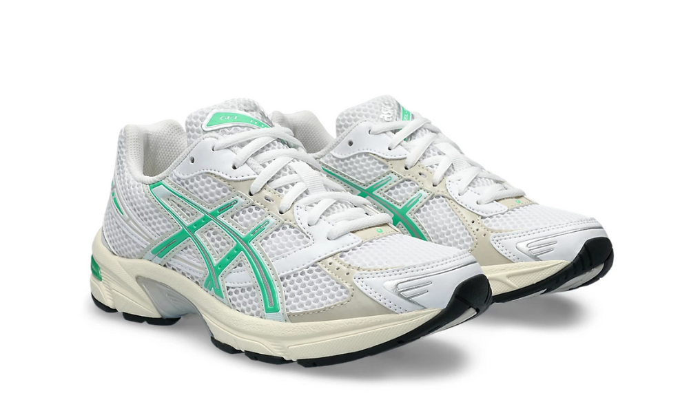 As*ic*s gel-1130 white malachite green off white midsole (w)