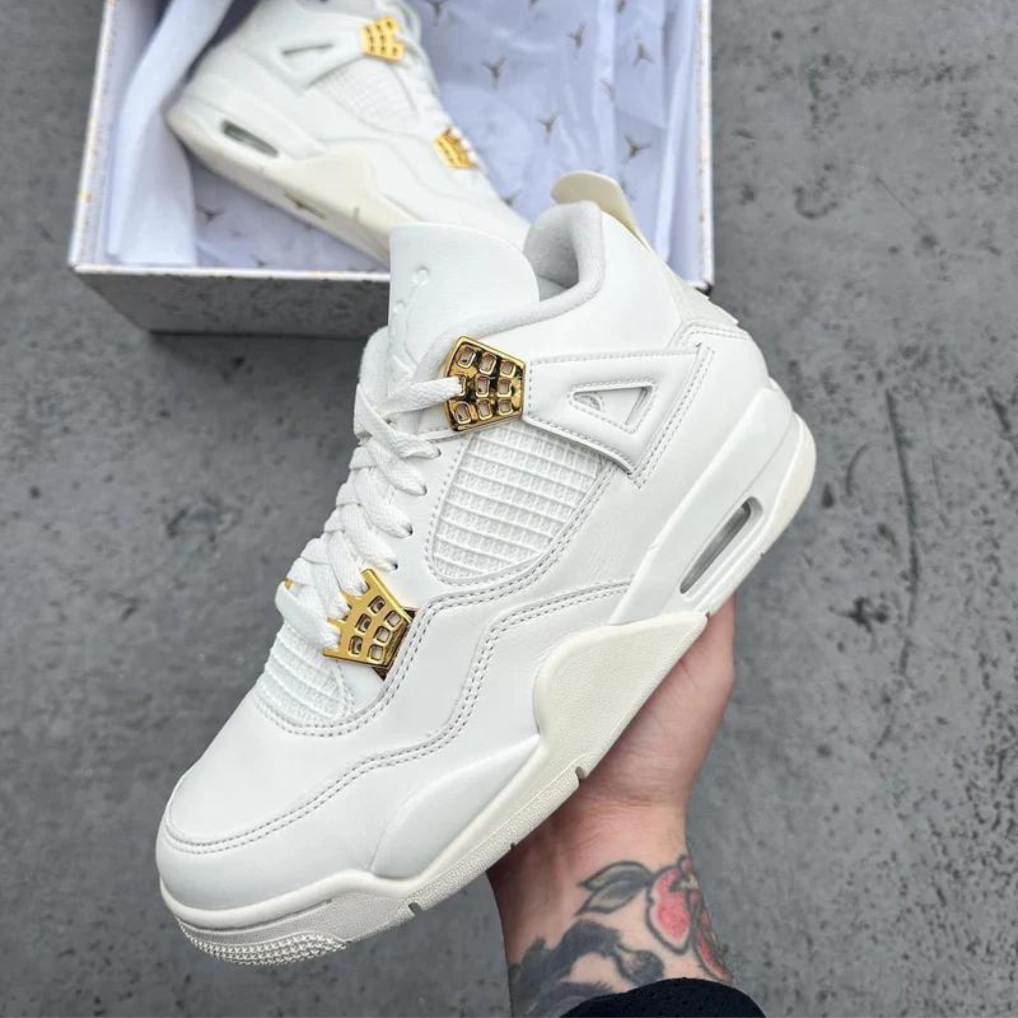 Jordan 4 Sail and Metallic Gold (W)