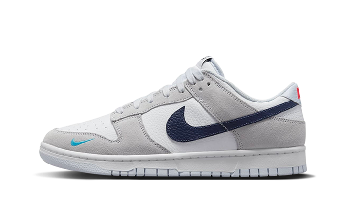 Nike Dunk Low White Grey Navy Aqua Mini Swoosh