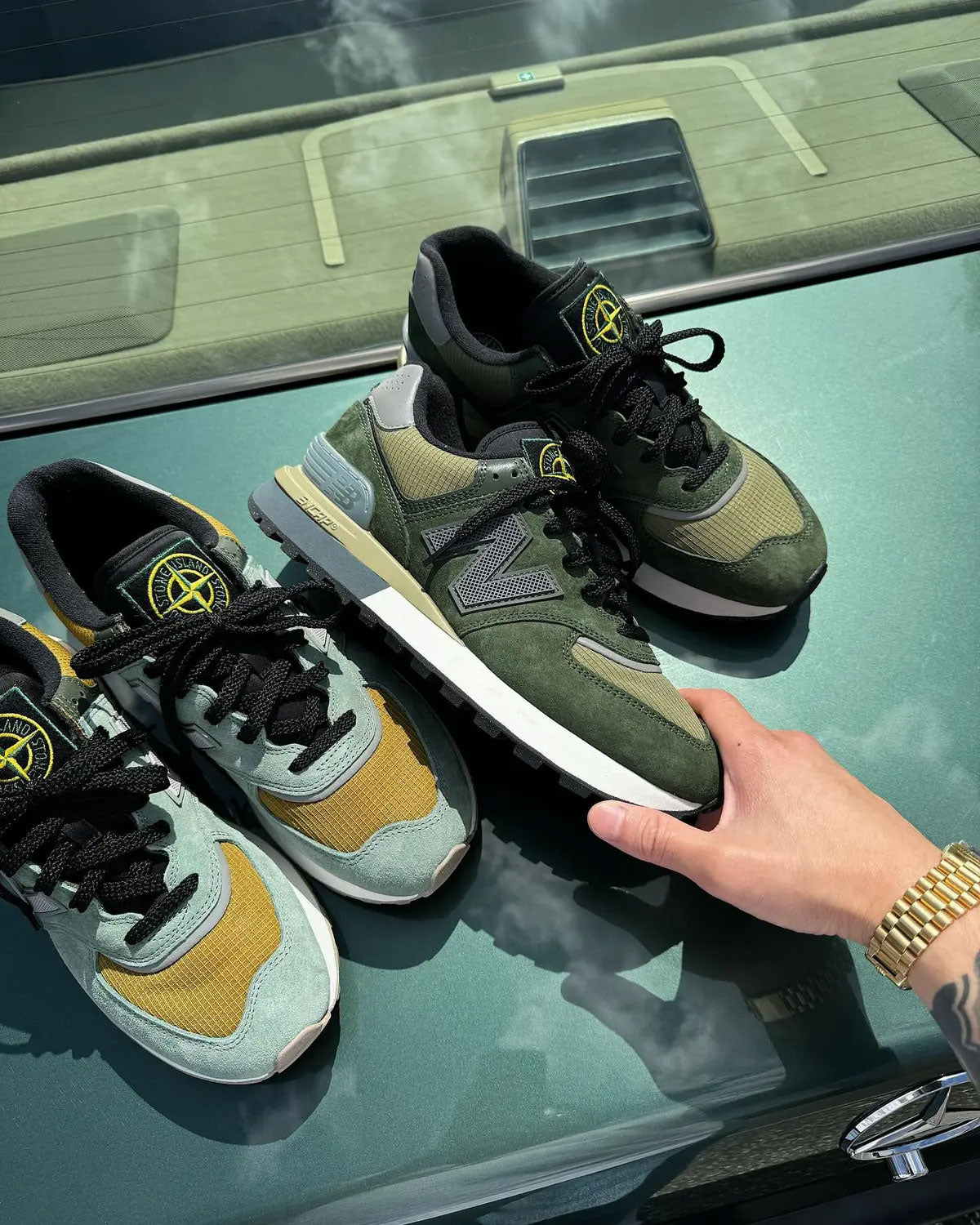 Stone Island x New Balance 574 Legacy Dark Green