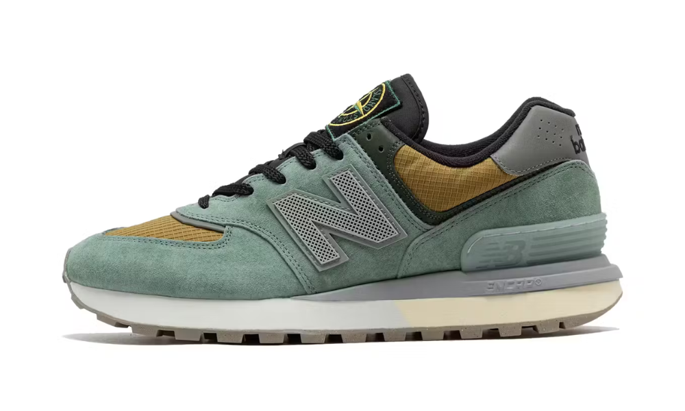 New balance green 574 best sale