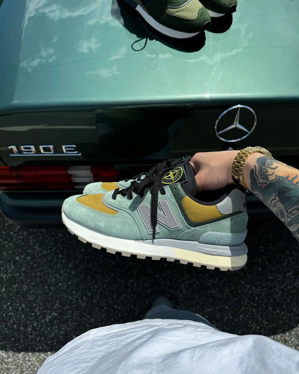 Stone Island x New Balance 574 Legacy Light Green