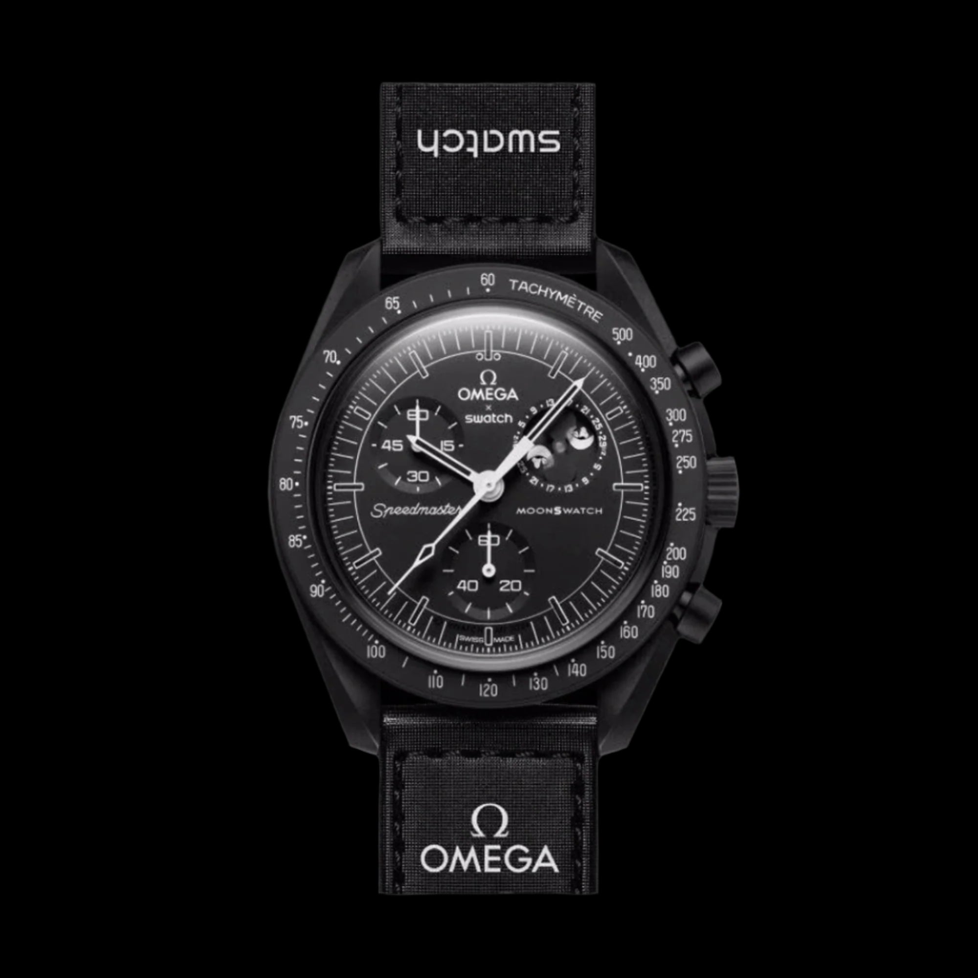 Swatch x Omega Moonswatch Mission to Moonphase Snoopy Black