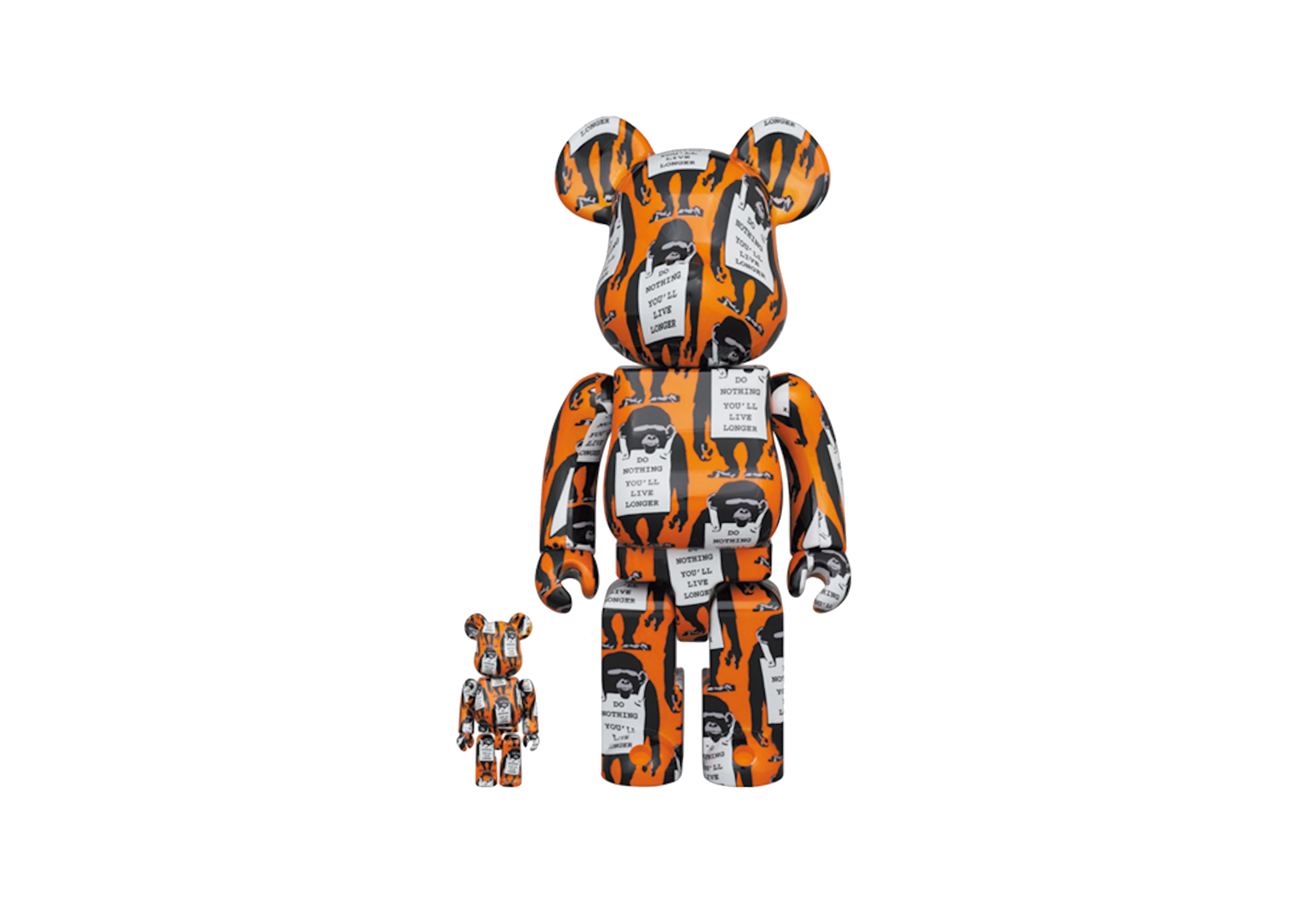 400% & 100% Bearbrick set - Monkey Sign (Banksy x Brandalised)