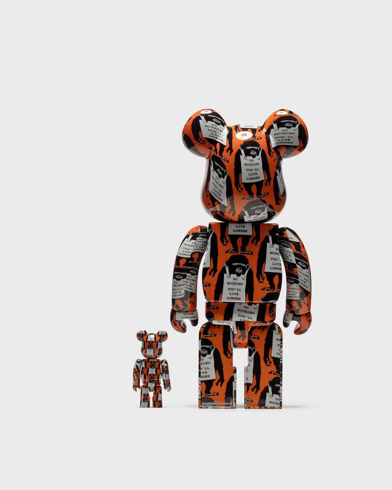 400% & 100% Bearbrick set - Monkey Sign (Banksy x Brandalised)