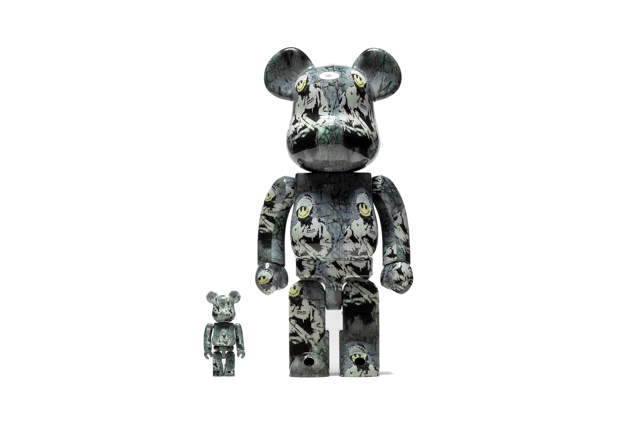 400% & 100% Bearbrick set - Riot Cop (Brandalism x Banksy)