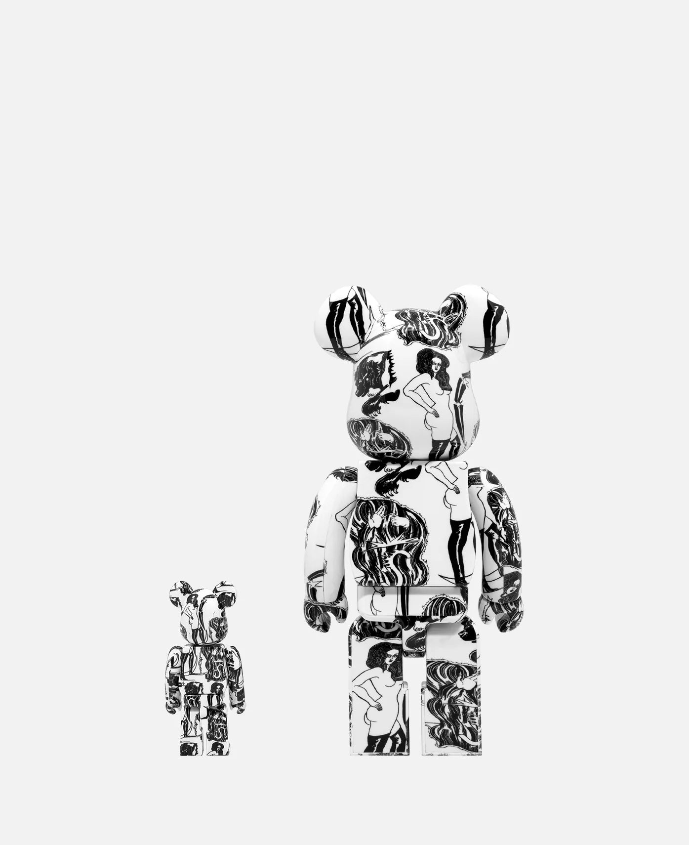 400% & 100% Bearbrick Set - Saiko otake Planet (White)