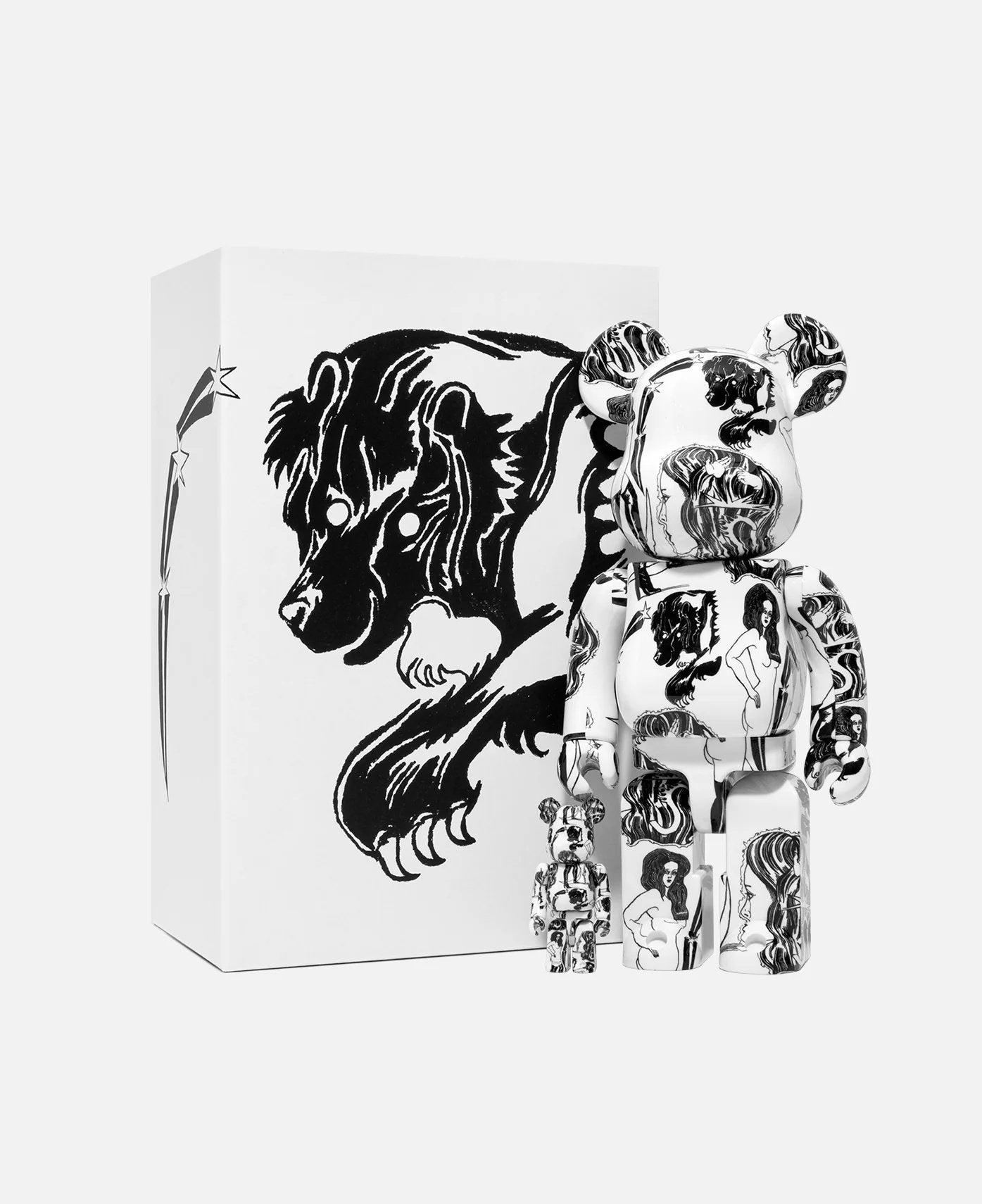 400% & 100% Bearbrick Set - Saiko otake Planet (White)