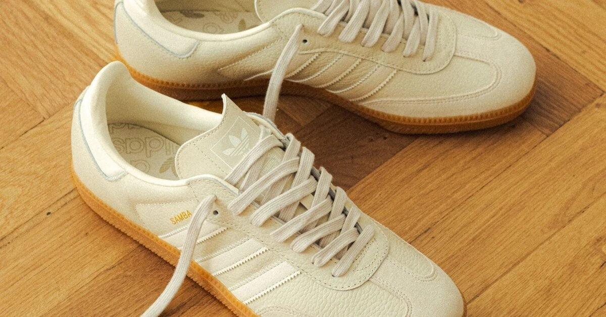 Adidas samba og white gum hotsell