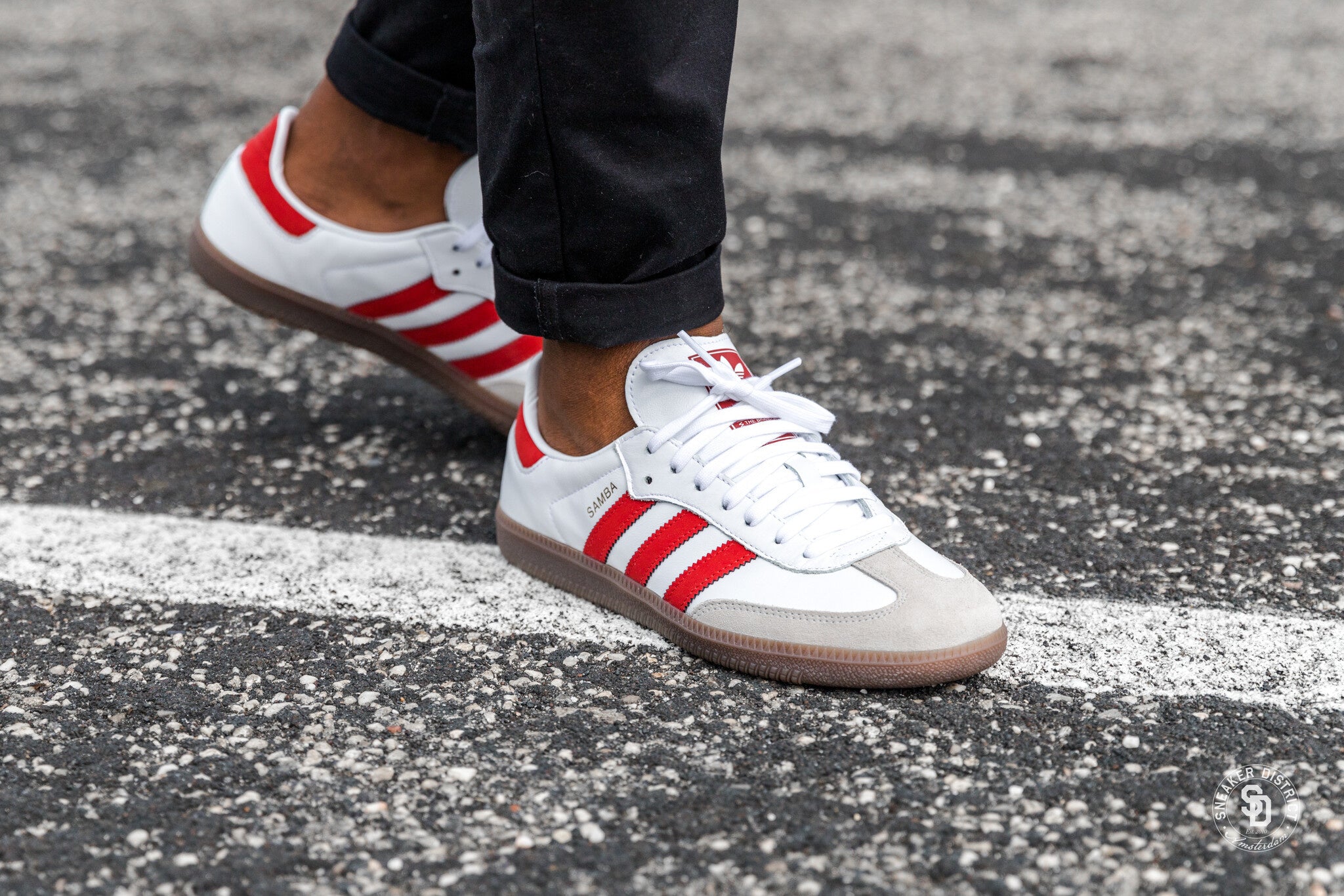 Adidas samba og white and red on sale