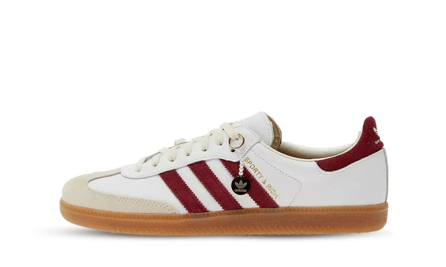 Ad*s samba sporty & rich white collegiate burgundy