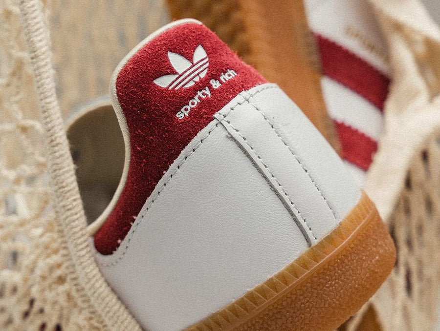 Ad*s samba sporty & rich white collegiate burgundy