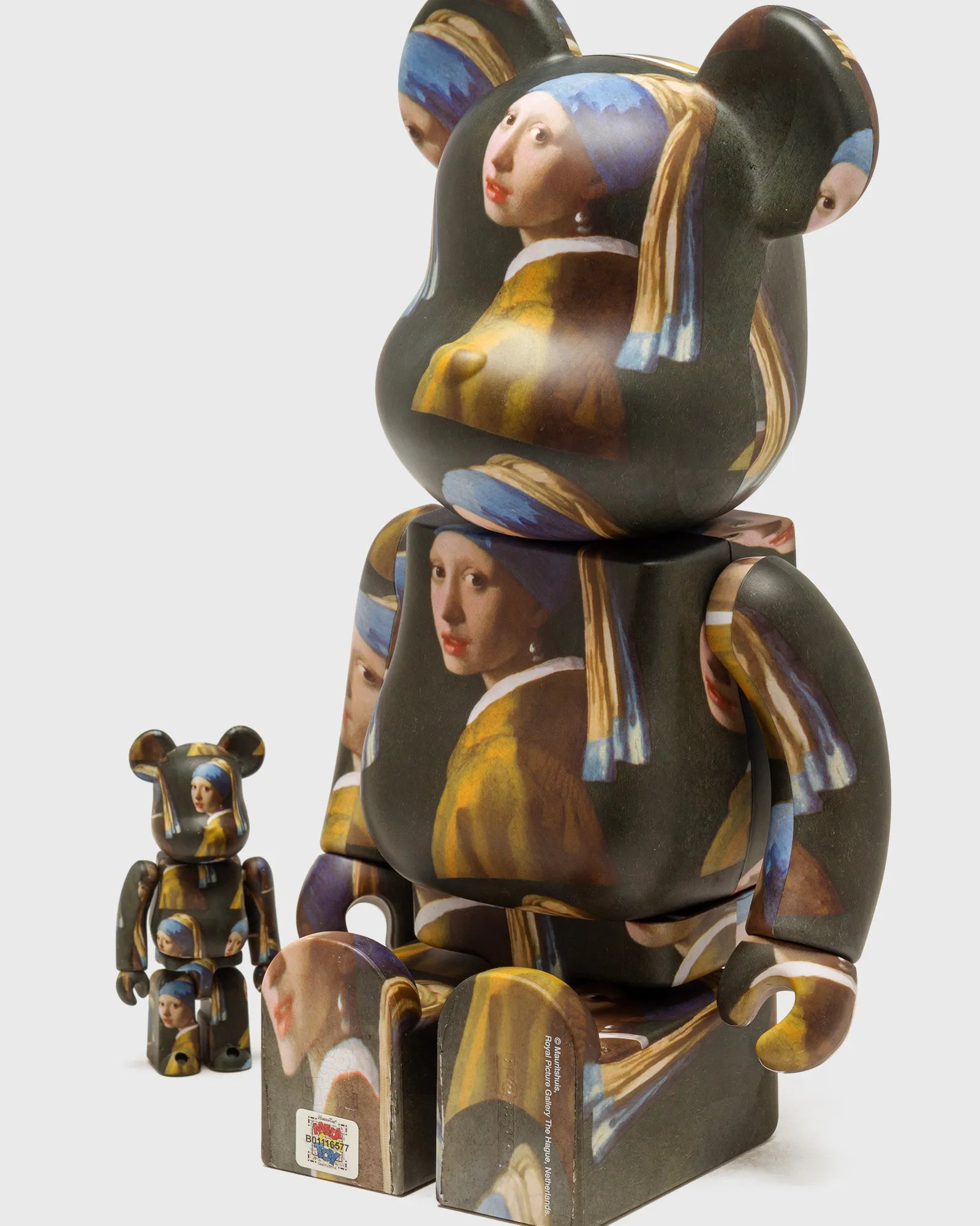 400% u0026 100% Bearbrick set - Girl with a Pearl Earring by Johannes Vermeer