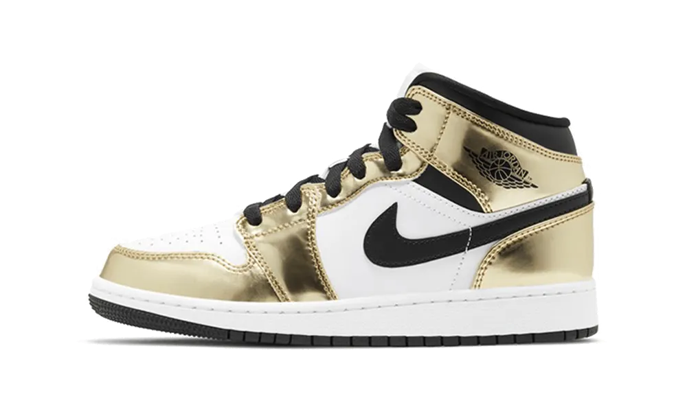 Jordan 1 Mid Metallic Gold Black White (GS)