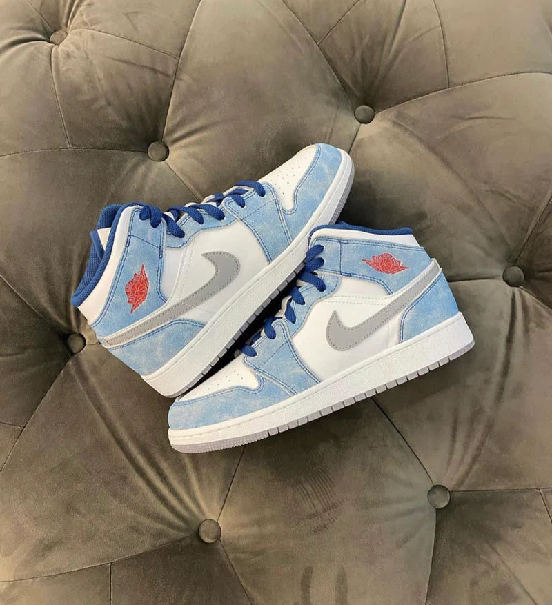 Jordan 1 Mid SE 'French Blue Light Steel' GS - Sneakerhype