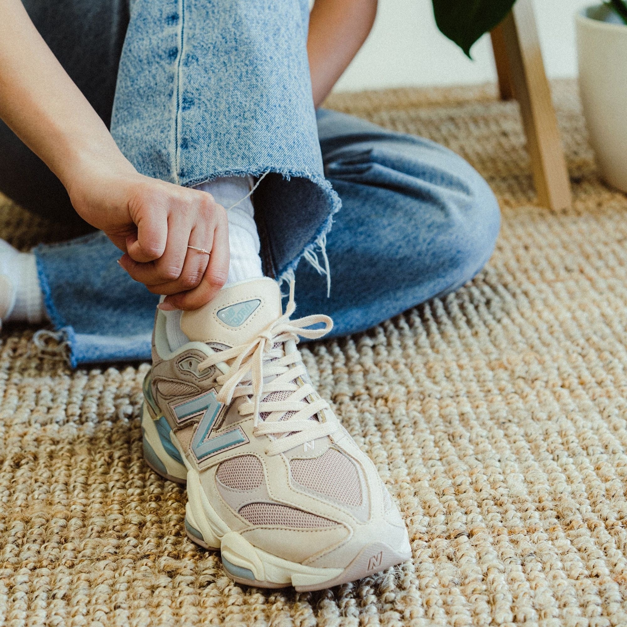 New Balance 9060 Ivory Cream Pink Sand