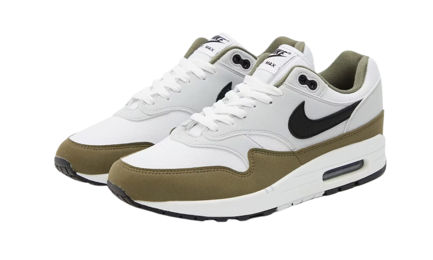 Nike Air Max 1 White Black Medium Olive