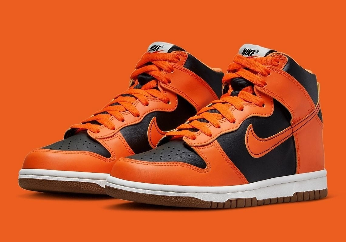 Black and orange high top nikes on sale