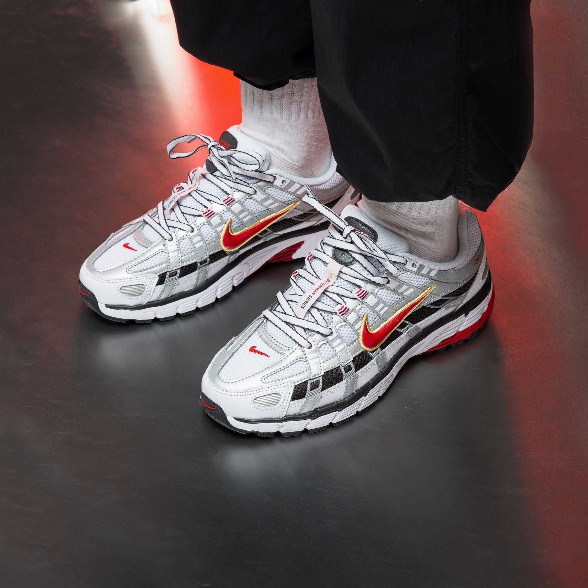 Nike P 6000 White Gold Red W